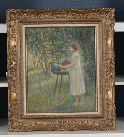 null Paul MAIK
(Lodz 1894 - 1985 Paris)
Painter at the easel
Oil on canvas, signed...