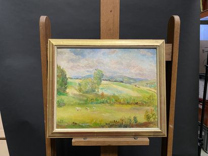 null Wladyslaw JAHL 
(Jaroslaw 1886-1953 Paris)
The fields
Oil on plywood, signed...