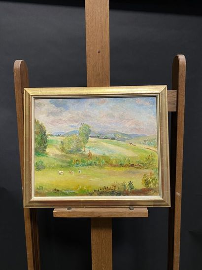 null Wladyslaw JAHL 
(Jaroslaw 1886-1953 Paris)
The fields
Oil on plywood, signed...