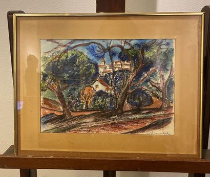 null Willy EISENSCHITZ
(Wien 1889 - 1994 Paris)
City in Provence
Watercolor and pastel...