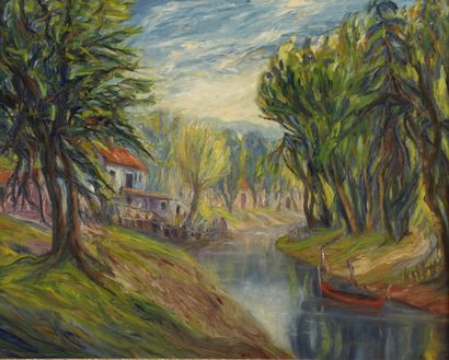 null Paul MAIK
(Lodz 1894 - 1985 Paris)
Island of Billancourt, 1934
Oil on canvas,...