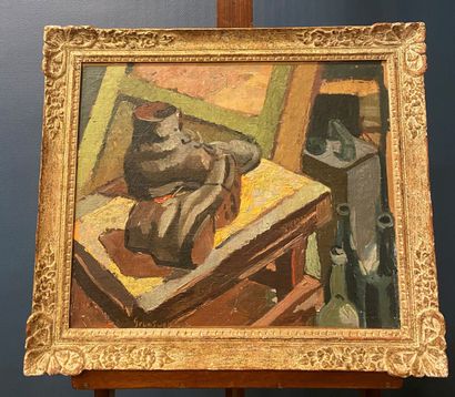 null Nathan GRUNSWEIGH
 (Cracovie 1883 - 1956 Paris)
Atelier d'artiste
Huile sur...