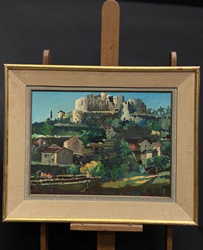 null Moly CHWAT		
(Bialystok 1888 - 1979 Paris)
Paysage au château
Huile sur toile,...