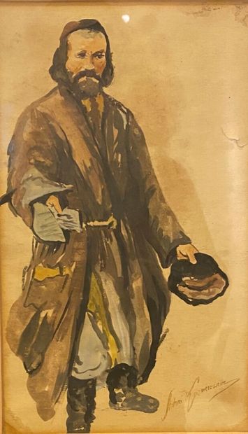 null Antoni KOZAKIEWICZ (Krakow 1851 - 1929 Krakow)
Portrait of an Oriental 
Wash...