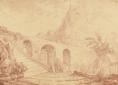 null Hubert ROBERT

(Paris 1733-1808)

Vue de l'aqueduc de Salerne

Sanguine.

33...