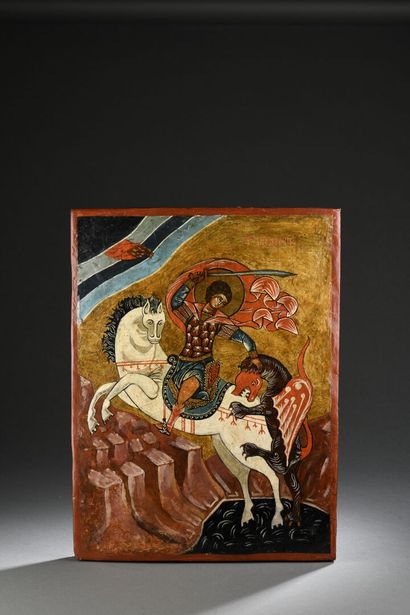 null ICON, BALKANS, second half of the 20th century

Saint George and the dragon

Acrylic...