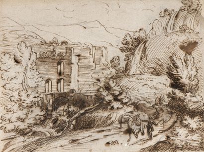 null ITALIAN school of the XVIIth century,

entourage of Claude LORRAIN

Landscape...