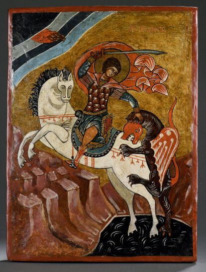 null ICON, BALKANS, second half of the 20th century

Saint George and the dragon

Acrylic...