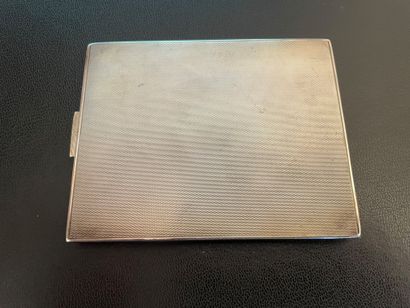 null Silver cigarette case, the lid engraved with the map of Romania on a guilloche...