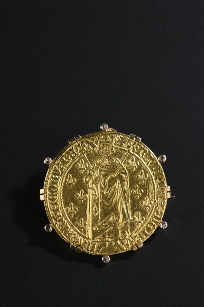Charles VII, golden royal 1st issue, Angers....