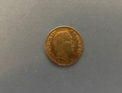 null SECOND EMPIRE
Pièce de dix francs en or Napoléon III tête laurée, année 1864,
Paris.
Poids...