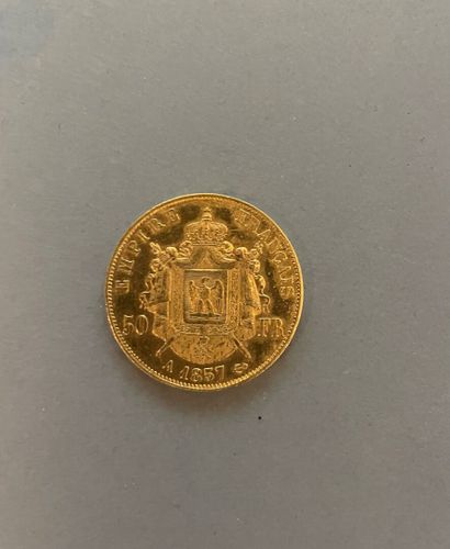 null SECOND EMPIRE
Gold coin of 50 francs Napoleon III bare head, year 1857,
Paris.
Weight...