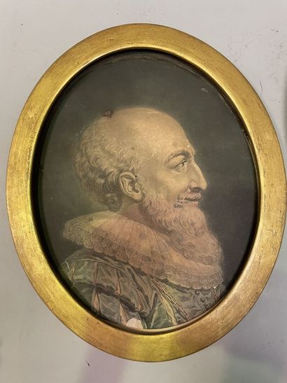 null French school of the 19th century

Two portraits of Henri IV young and old with...