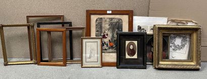 Lot of small frames and framed pieces.