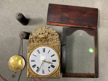 null Clock in stained wood with movement signed Cabaton in Saint Gervais, balance...