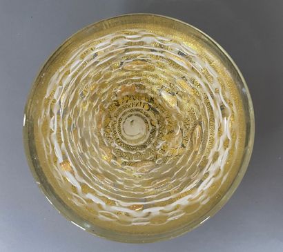 null BAROVIER & TOSO

Round glass bowl with gold powder inclusions.

H : 7 cm, diam...