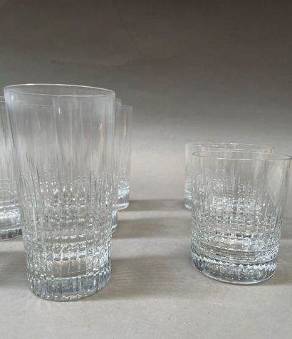 null BACCARAT

Six orangeade glasses and three whisky glasses in cut crystal.

H...
