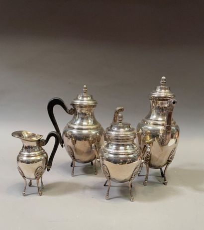 Tea and coffee service in silver plated metal...
