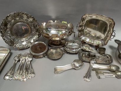 Strong lot of silver plated metal: large...