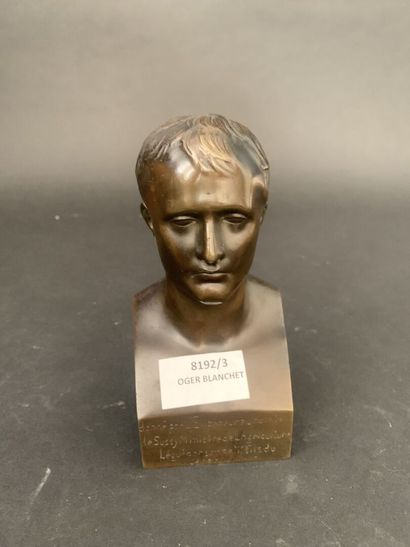 null After Antoine-Denis CHAUDET : 

Bust of Napoleon I.

Proof in bronze with a...