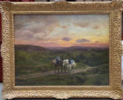 null Clément QUINTON (1851-1920) 

The return from the fields

Oil on canvas signed...