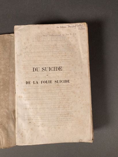 null BRIERRE DE BOISMONT, A. - Du Suicide et de la folie suicide. 2e éd. rev. et...