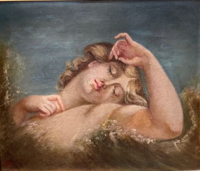 null Marguerite LECACHEUR (XXth century) 

Young man asleep in the waves

Monogrammed...