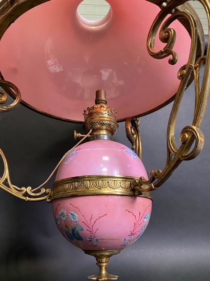 null Suspension with gilded bronze mounting, the ovoid body out of porcelain with...