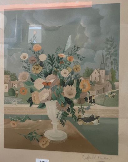 null -Raphaël TOUSSAINT (né en 1937)

Vase de fleurs

Lithographie signée en bas...
