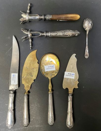 Set of silver cutlery including: art nouveau...
