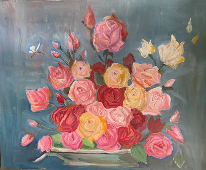 null Paul FEUERBACH (1909-2000)

-Vase bleu, 1993

-Bouquet de roses

-Bord de mer

Trois...