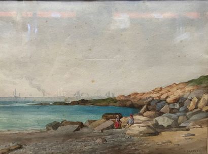 null Henry DAGNEAU (French school of the 19th century)

Children by the sea

Gouache...