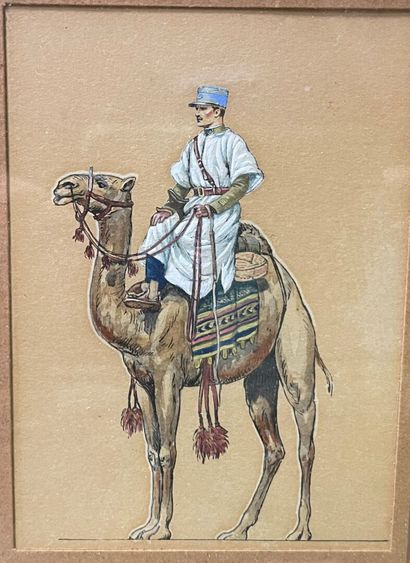 null Orientalist School

-The Halt

-Soldier with dromedary

Two watercolors, unsigned

22...