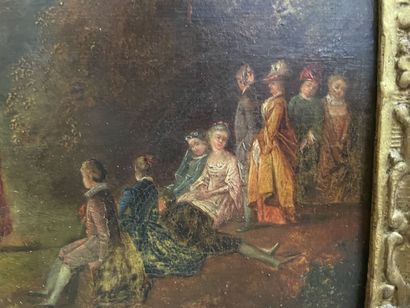 null Ecole française du XIXe siècle

d'après Jean-Antoine WATTEAU (1684-1721)

Scène...