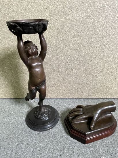 Two bronzes : 

-Faun supporting a cup

33...
