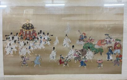 null Japan, 20th century 

Procession scene

Painting on silk

34 x 60 cm (on view...