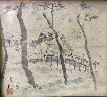 null Ecole chinoise du XXème siècle

Paysages

Deux dessins signés en caractère chinois.

24...