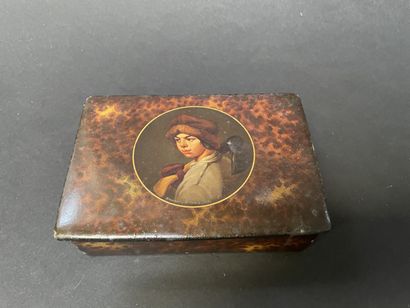 Painted box with character decoration

Signed...