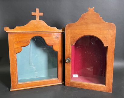 Deux boîtes à Vierge en bois fruitier.

XIXème...