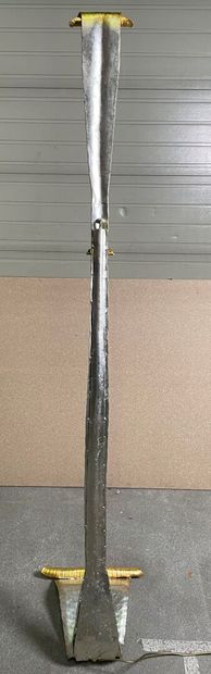 null Floor lamp forming a coat rack in silver and gilt metal with scrolls.

202 x...