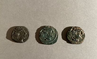 null Carnutes. Lot of 3 bronzes, class III with eagle and snake. LT.6077 - DT.2576

Nice...