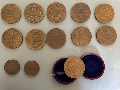 null Batch of bronze medals of the General Agricultural Competition, two copper medals...