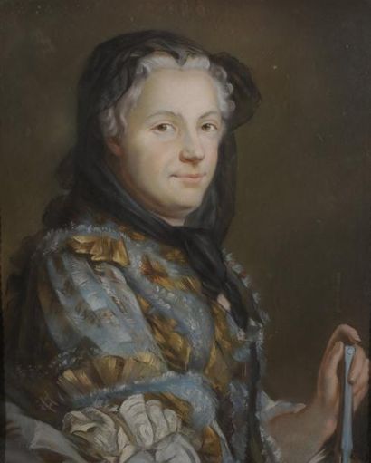 École Française du XIXe siècle Portrait de Marie Leczinska, d'après Quentin La Tour...