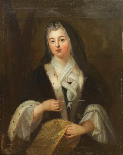 École Française du XVIIIe siècle Portrait présumé de Mlle de Nantes Huile sur toile,...