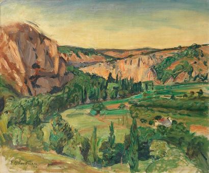 Émile-Othon FRIESZ (1879-1949) La prairie dans la vallée, 1946 Toile signée en bas...