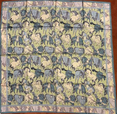 null Raoul DUFFY for BIANCHINI FÉRIE
Printed silk square with green horses