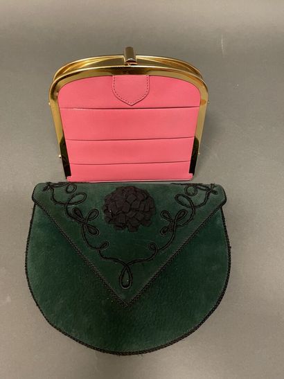 null Christian DIOR ,EMY bag
Lot including two bags: one in green velvet pork
and...
