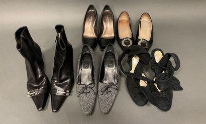 null Christian DIOR, Atelier VOISIN
Lot including a pair of ankle boots 
and four...