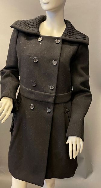 PRADA
Wool coat with ribbed shawl collar,...