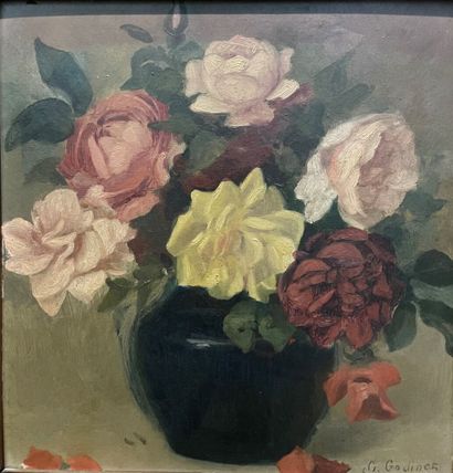 G.GODINET, début XXème siècle
Vase de fleurs
Huile...
